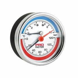 Термоманометр аксиальный D53мм,1/4" (0-120°C, 0 - 6bar)
